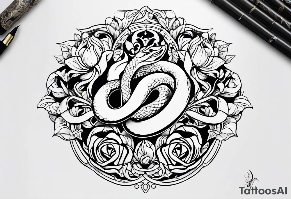Snakes and doves tattoo idea