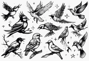 birds in the sky tattoo idea