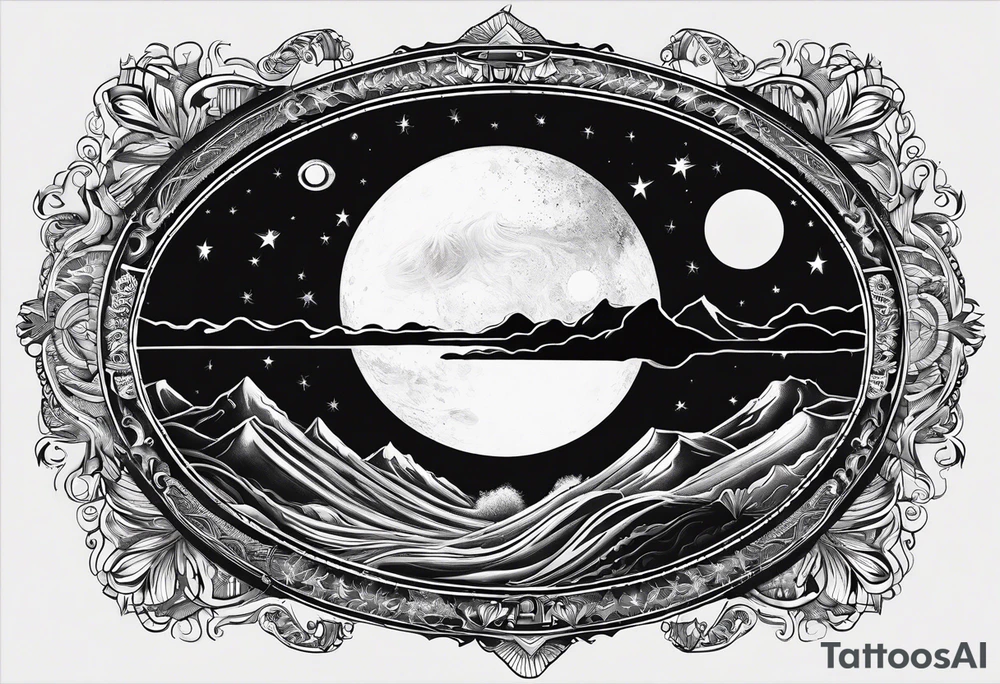 simbolo del infinito con el sol por un lado y la luna por el otro tattoo idea