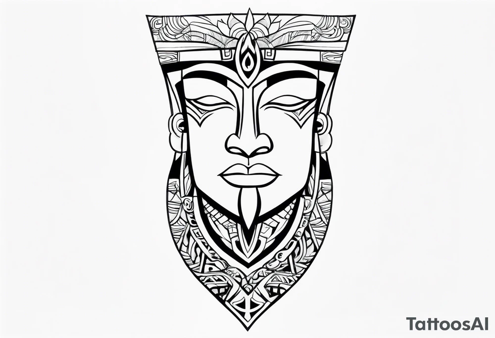 Polynesian neck to chin tattoo tattoo idea