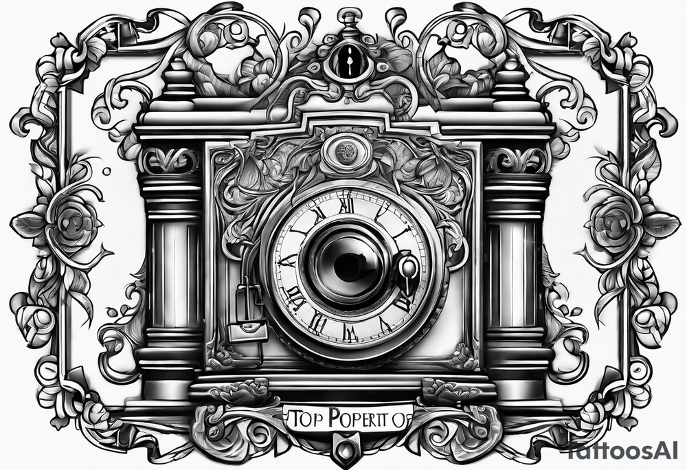 "Property of Washito" with a small, stylized lock and key. tattoo idea
