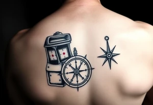 Slot machine and compass tattoo idea