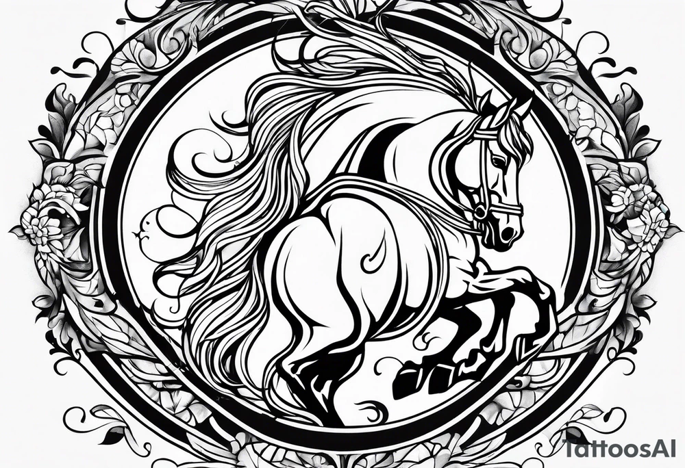 Cavalo correndo tattoo idea
