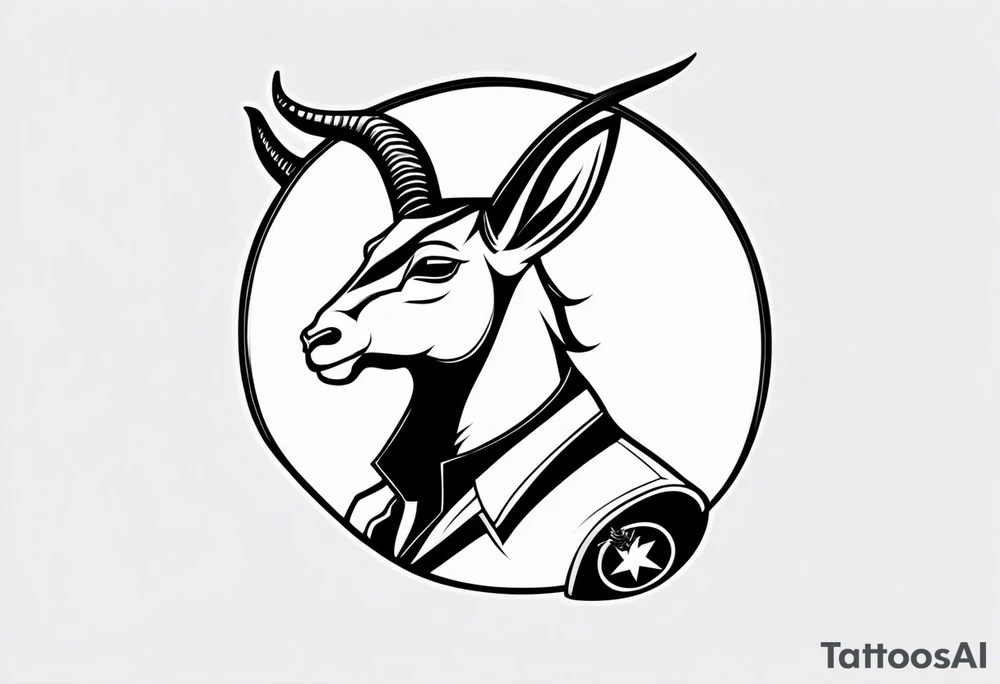 capricorn man with sunglasses and gun tattoo idea