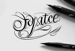 Make a tattoo in a simple letter type with the word "Exact" tattoo idea