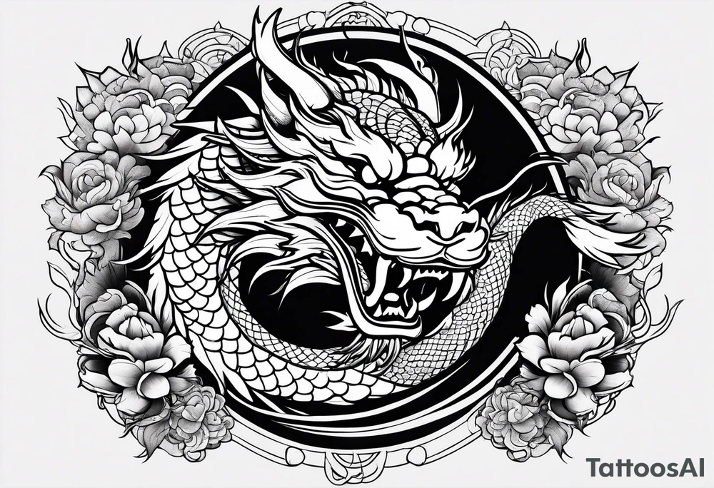 Chinese dragon on arm tattoo idea