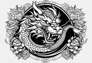 Chinese dragon on arm tattoo idea