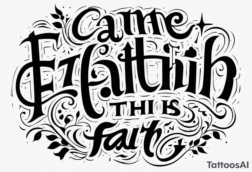 the phrase “came this far by” going through the word FAITH. tattoo idea
