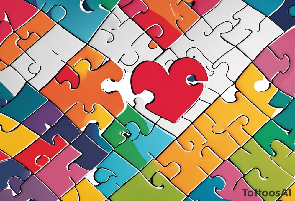 Interlocking Puzzle Pieces
   Concept: Two outlined puzzle pieces that are interlocking or fit together perfectly, symbolizing how you and your sister were connected. One of the puzzle pieces could have the small, filled-in heart inside it.
   Text: “To my favorite sister” could be placed underneath or along the curve of your ankle, maintaining your sister’s handwriting. You could position the text so it wraps slightly around the interlocking pieces. tattoo idea