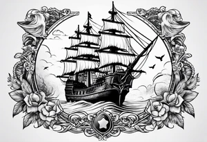 Pirate Ship tattoo idea