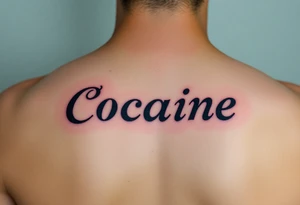 Cocaine written on somebody's foot to be tattooed tattoo idea
