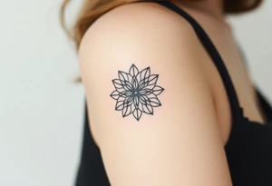 A Flower of Life pattern with delicate dot work shading, creating depth and dimension tattoo idea