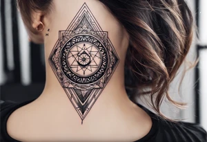 un tatuaggio semplice che crea un'illusione ottica con figure geometriche tattoo idea