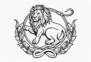 New school Scottish lion rampant with gadsden snake tattoo idea