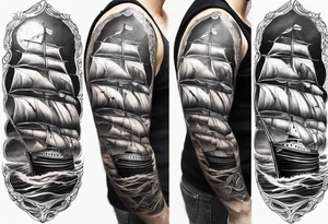 make a full sleeve nautical tattoo design tattoo idea