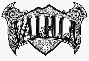 Valhalla stairs sword shield tattoo idea