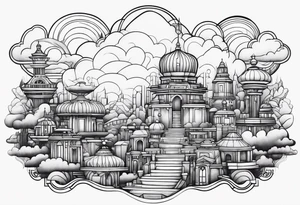 cloud town tattoo idea