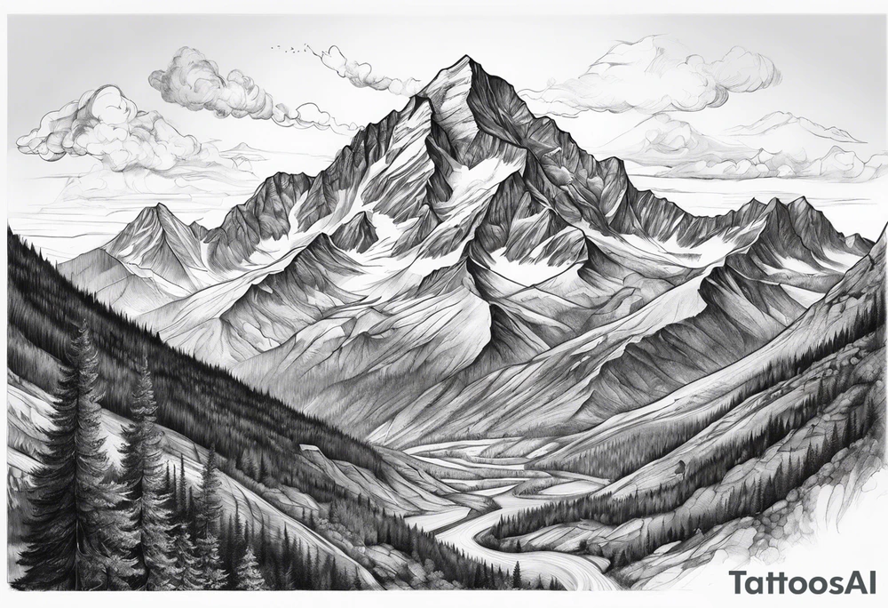 Bergpanorama, Unterarm tattoo idea