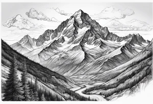 Bergpanorama, Unterarm tattoo idea