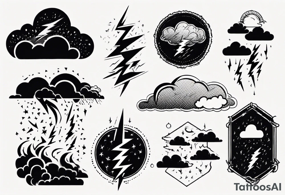 lightning from cloud tattoo idea