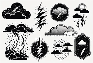 lightning from cloud tattoo idea