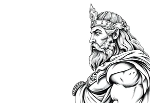 GREEK GOD LOOKING OVER HIS EMPIRE tattoo idea