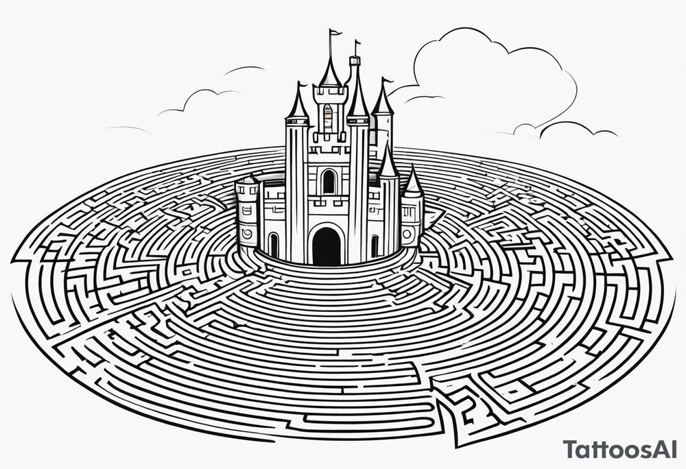 Labyrinth Maze with castle tattoo idea
