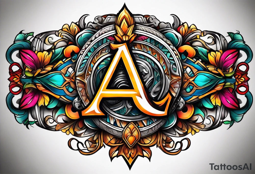 A headband with the letters A R in the middle tattoo idea