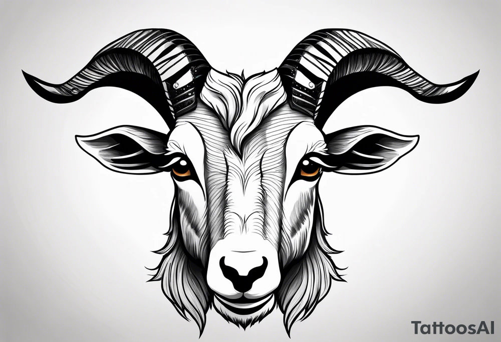 Headshot of goat tattoo idea