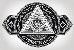 Valhalla berserker round shield axe
Valknut barbed wire chains tattoo idea