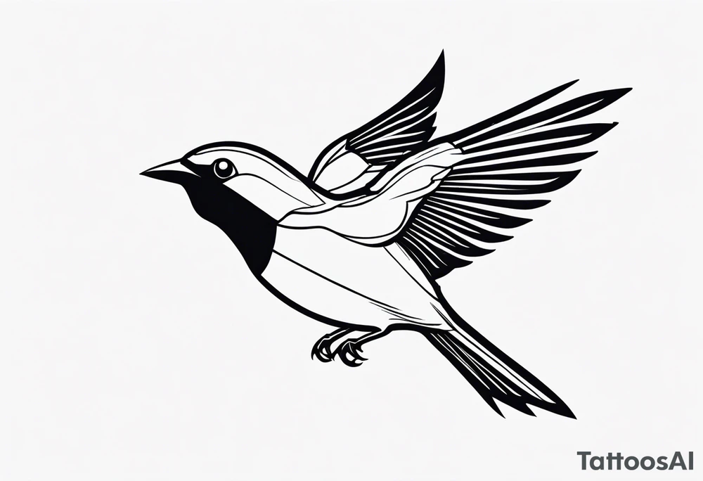 Flying sparrow tattoo idea