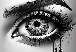 Bleeding eye rolling into head tattoo idea