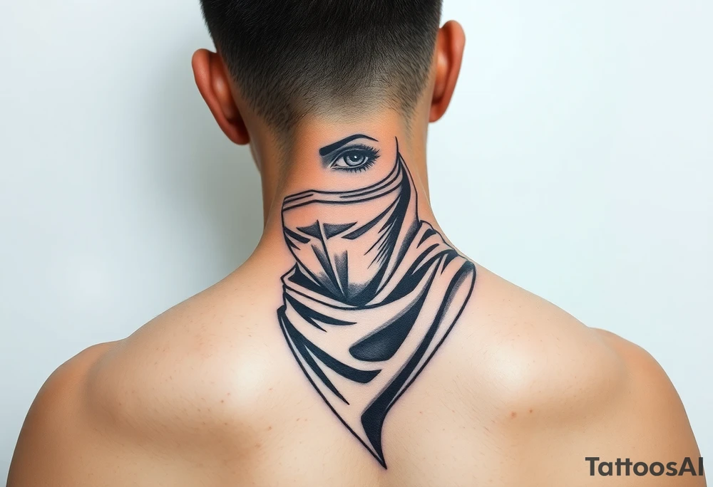 girl in a balaclava tattoo idea
