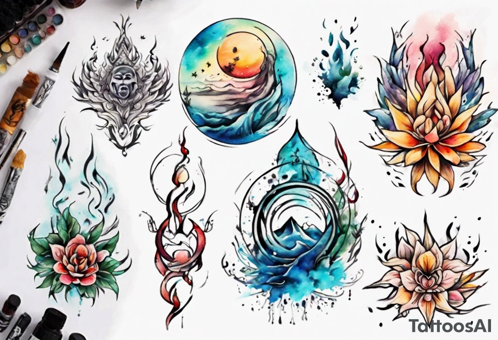 Paint drawing inner peace tattoo idea