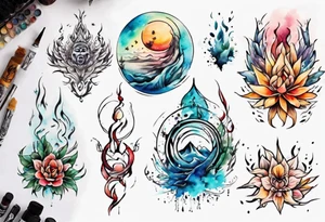 Paint drawing inner peace tattoo idea