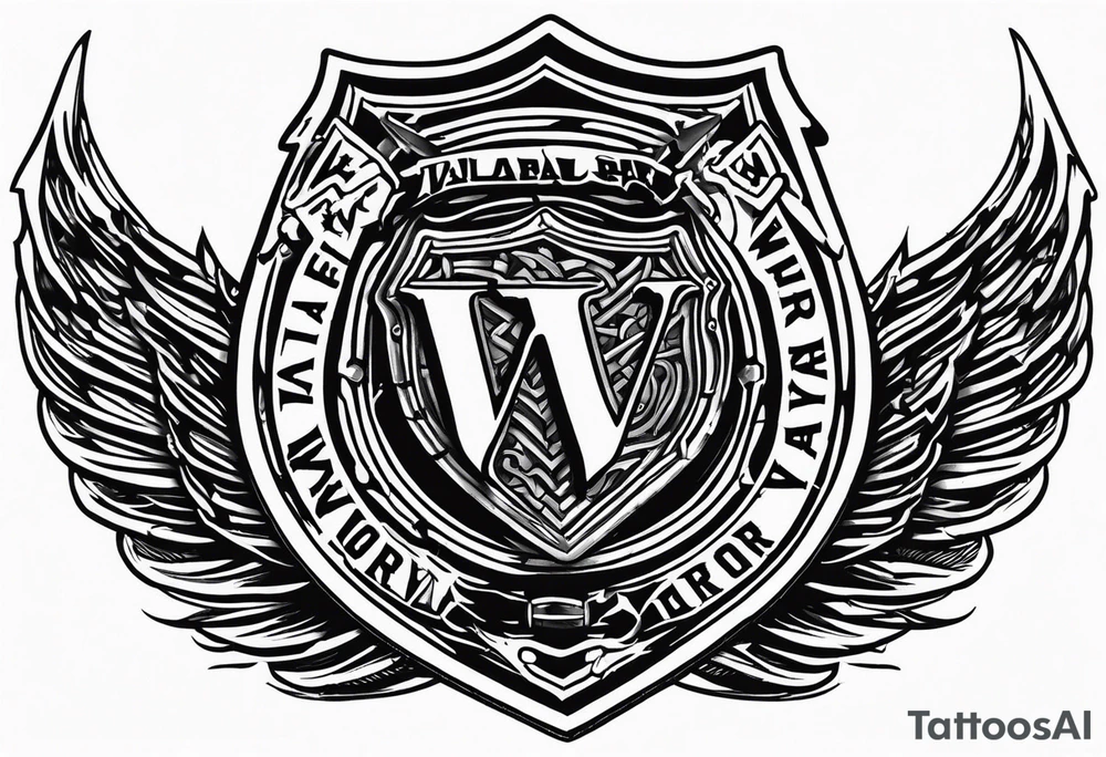 Wounded warrior valhalla shield barb wire prison tattoo idea