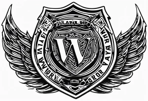 Wounded warrior valhalla shield barb wire prison tattoo idea