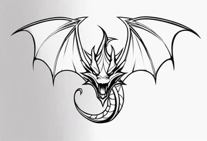 Wyvern full black small tattoo idea