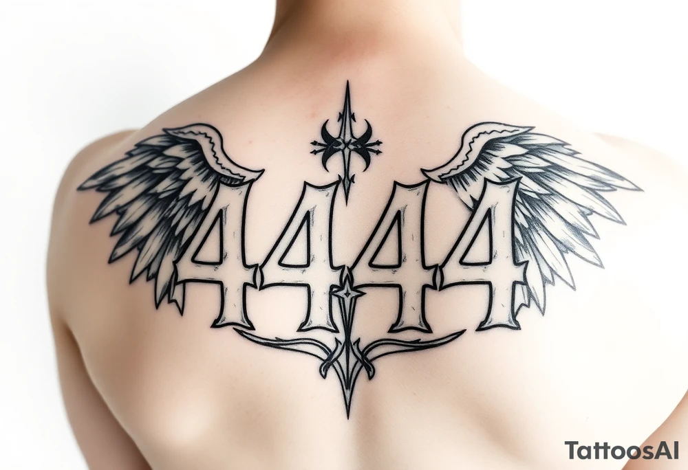 444 angel numbers tattoo idea