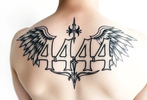 444 angel numbers tattoo idea