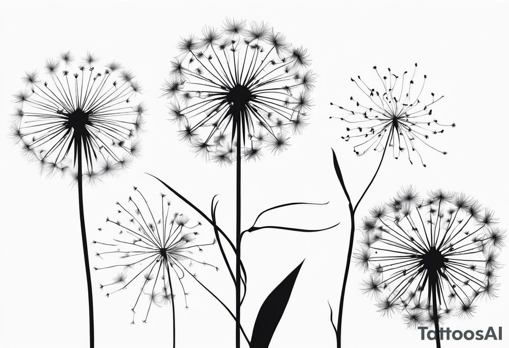 3 dandelion tattoo idea