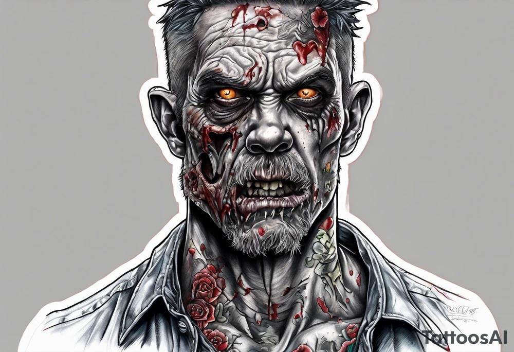 zombie stitching tattoo idea