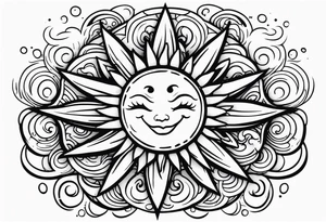 Sun with water at the bottom tattoo idea