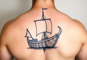 vikink ship,frontal tattoo idea