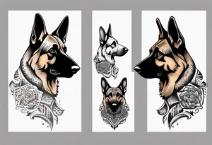 German shepherd profile tattoo idea