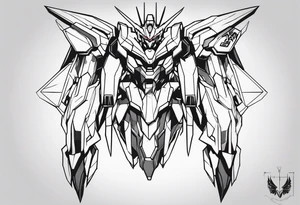 minimalistic eva 01 evangelion mecha tattoo idea