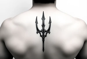 realistic trident tattoo idea