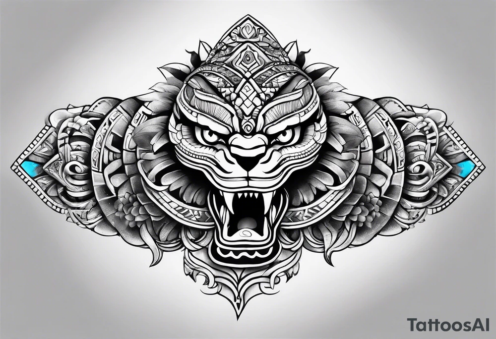 aztec snake sleeve tattoo idea