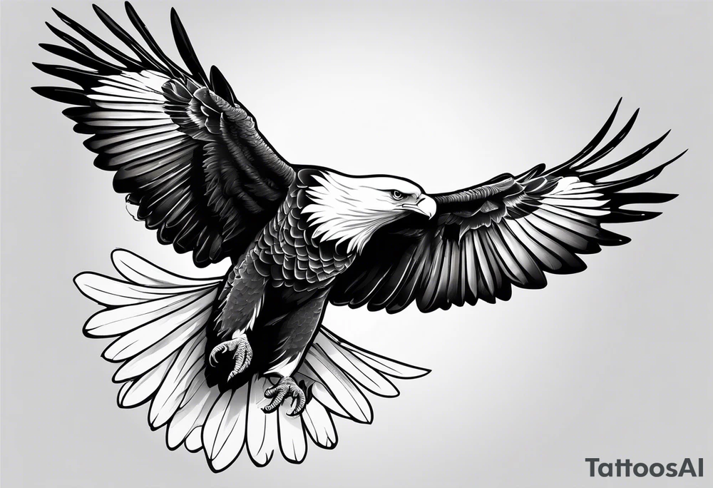 Eagle and a White Dove fly side by side tattoo idea