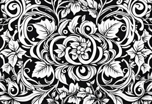 Leafy vines with chain tattoo idea